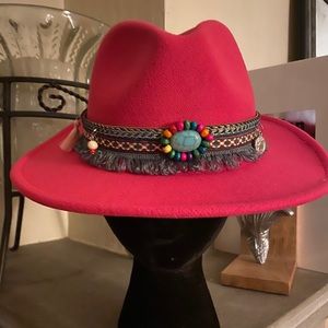 Pink Felt Fedora- Never Worn